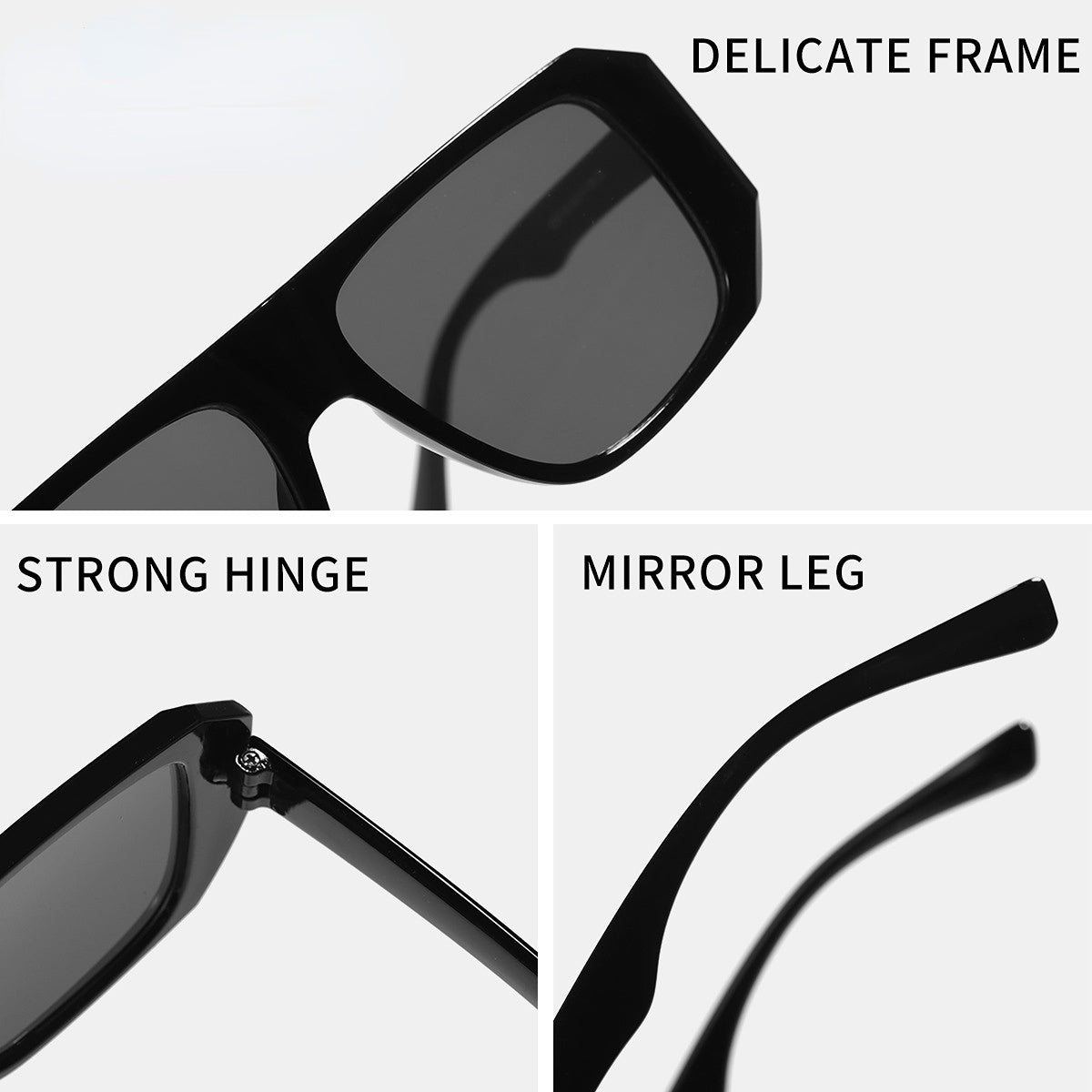 Venta al por mayor de gafas de sol cuadradas para damas con marco pequeño para PC